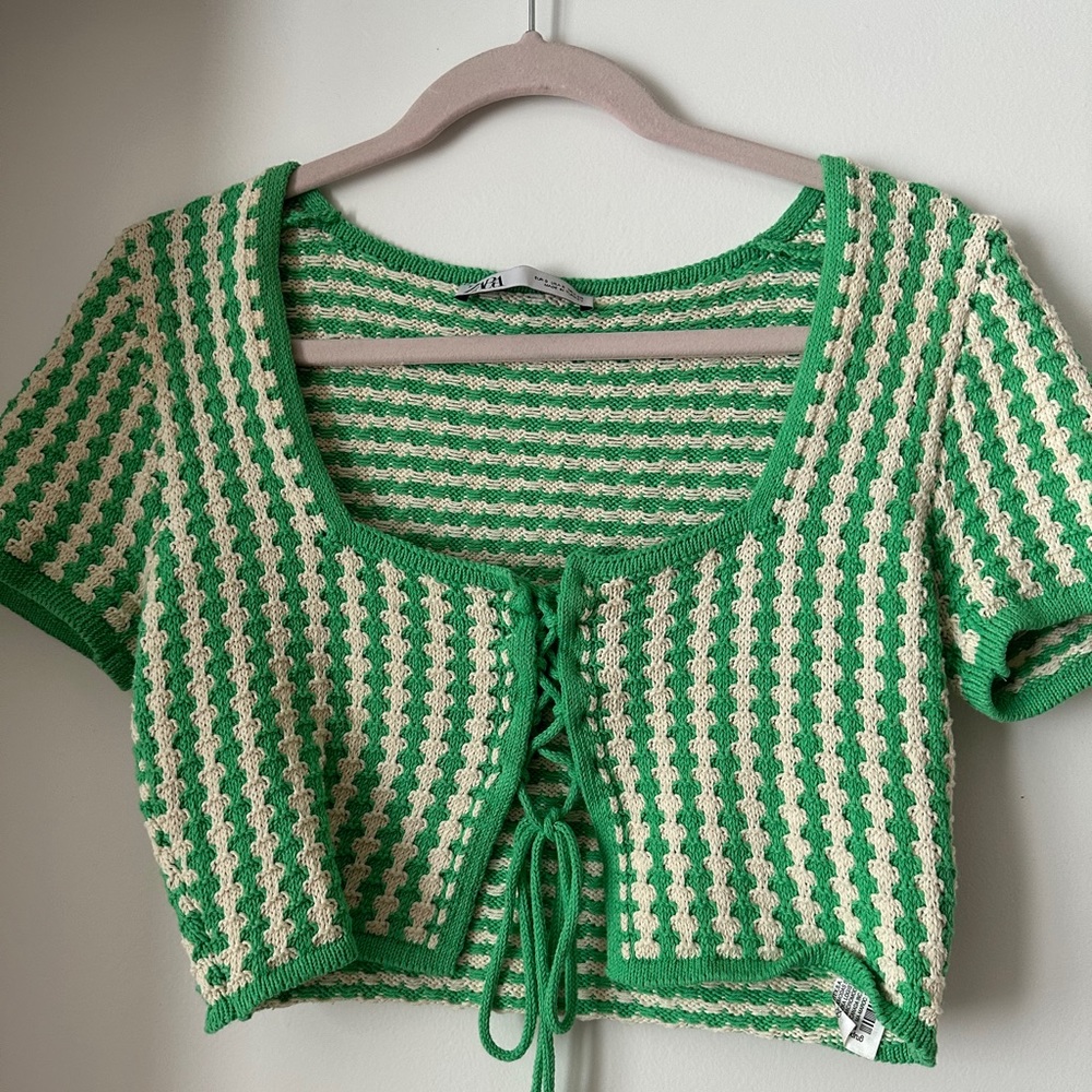 Zara crochet tie crop top